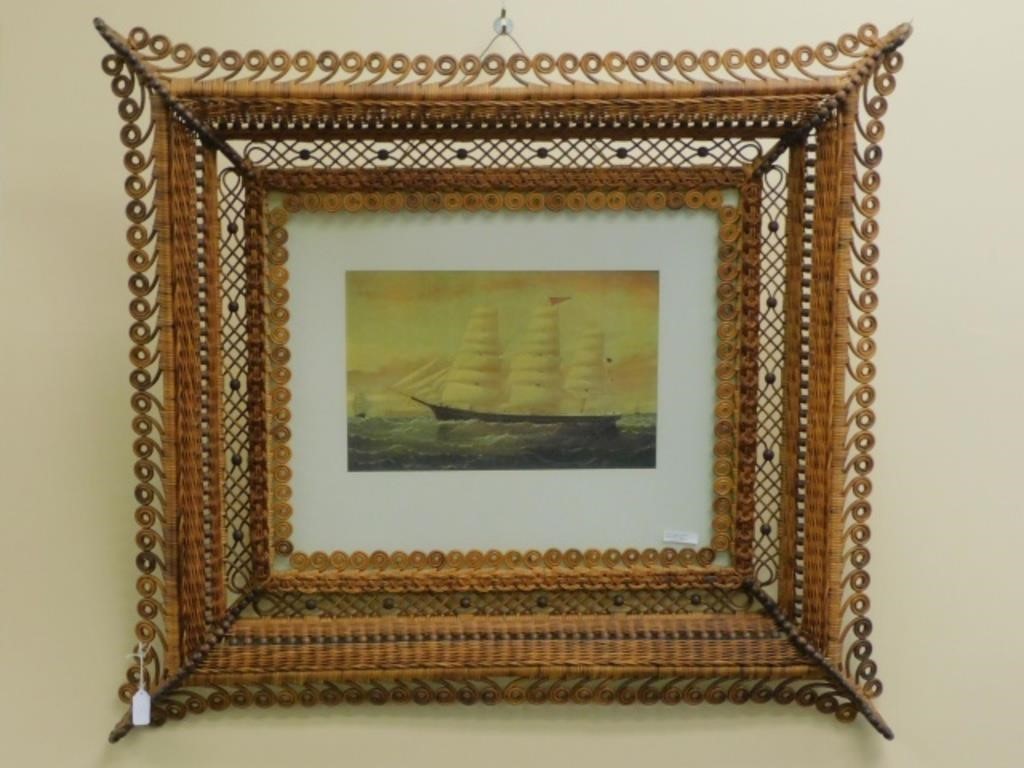 RARE VICTORIAN WICKER FRAME WITH