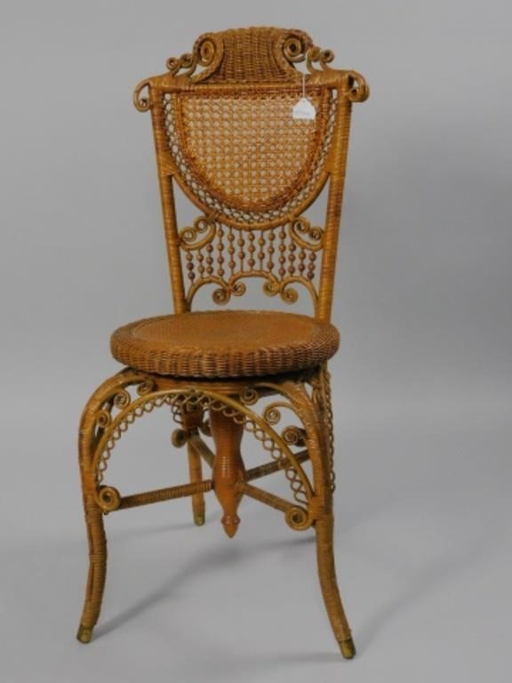 RARE VICTORIAN WICKER PIANO