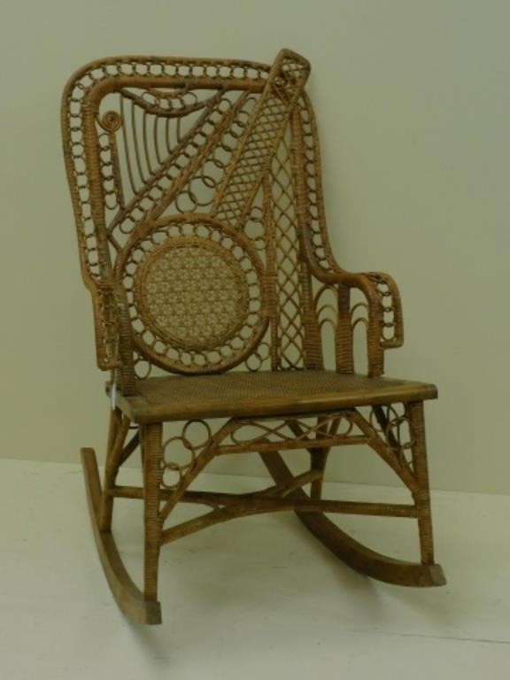 RARE VICTORIAN WICKER THEME-BACK