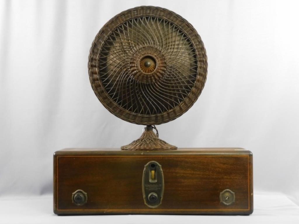 RARE WICKER SPEAKER AND RADIO,