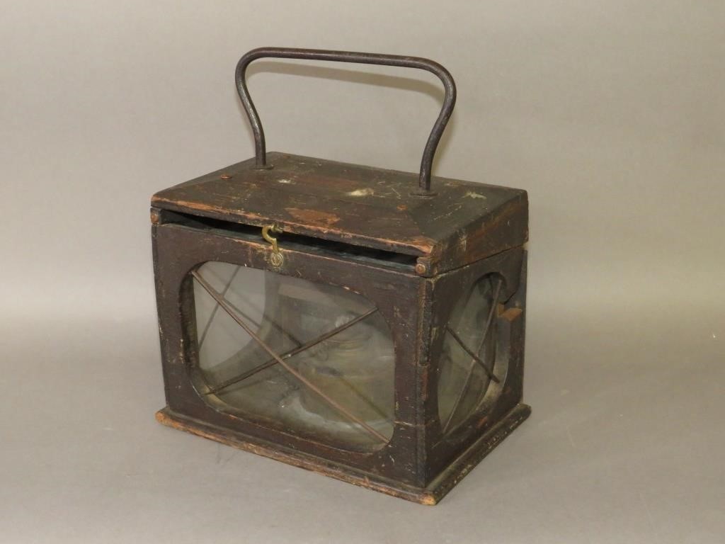 RARE WOOD & TIN COMBINATION OIL