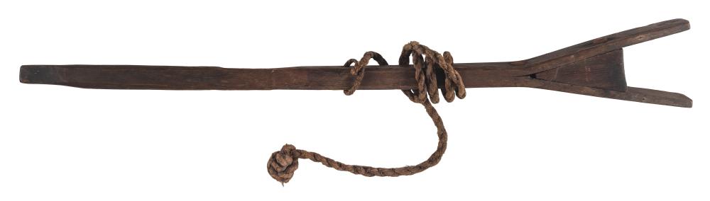 RARE WOODEN HARPOON CROTCH 19TH