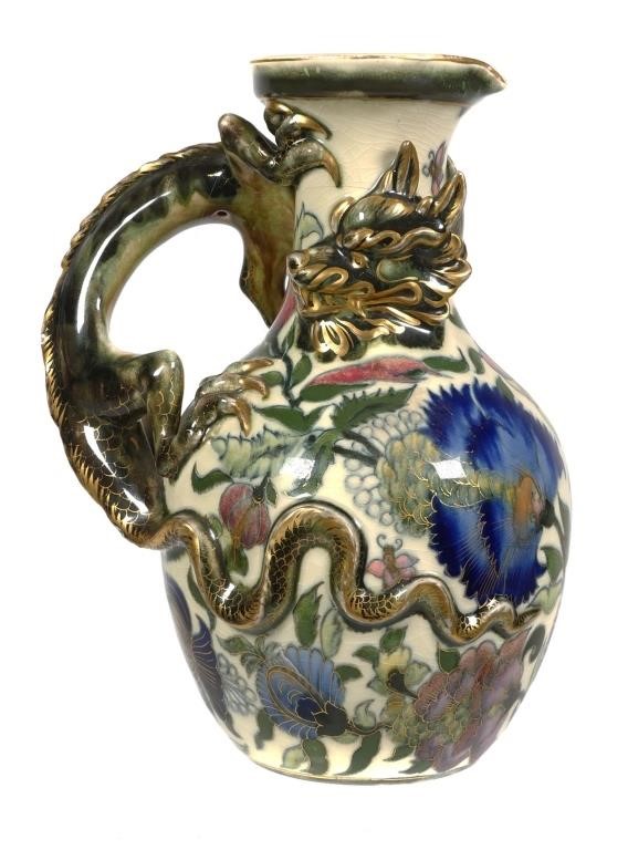 RARE ZSOLNAY GILT DRAGON