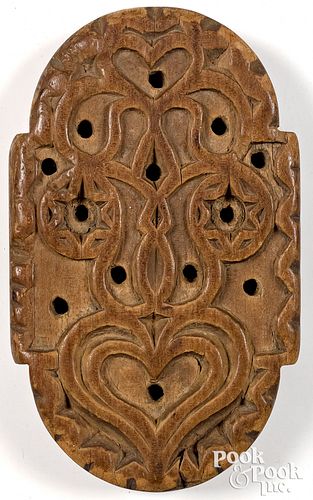 RARED CARVED MAPLE OVAL TULIP AND