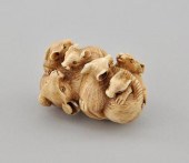 Rat with Six Pups Ivory Netsuk