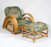 Rattan adjustable recliner; co
