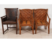 RATTAN AND BAMBOO ARMCHAIRS<br