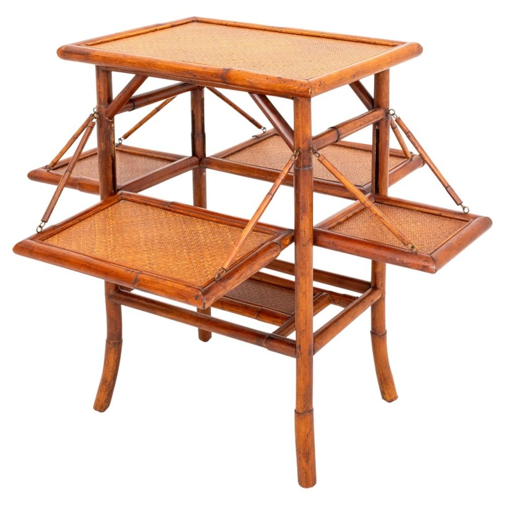 RATTAN AND BAMBOO DROP LEAF BAR