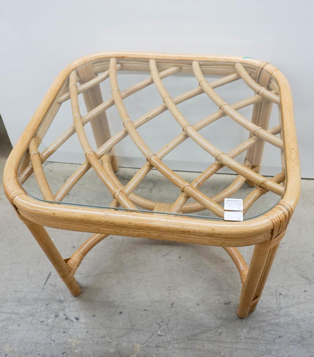 RATTAN AND BAMBOO GLASS TOP