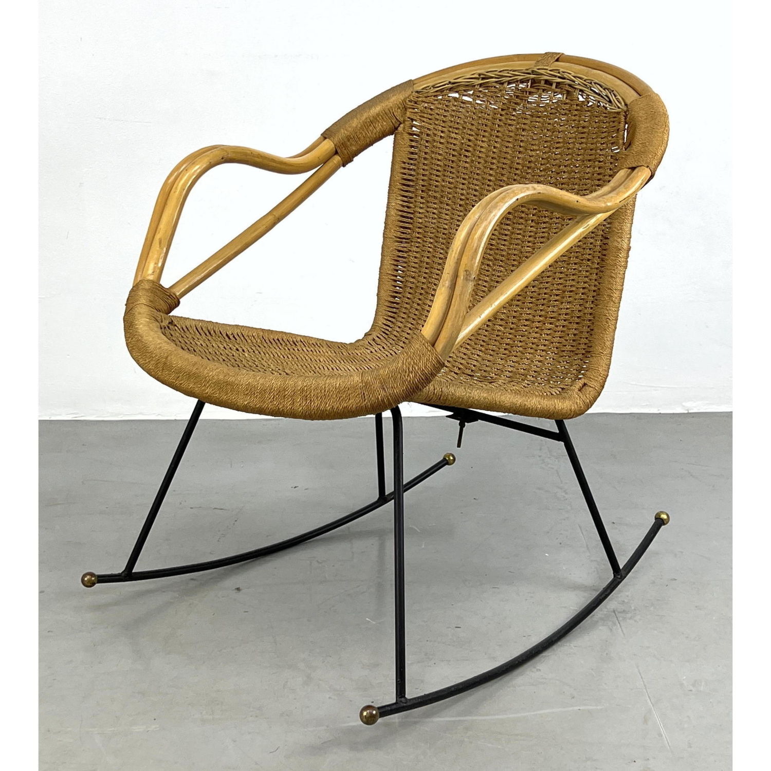Rattan and Cord Mid Century