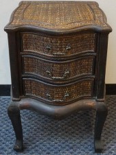 RATTAN AND STAINED FRUITWOOD T