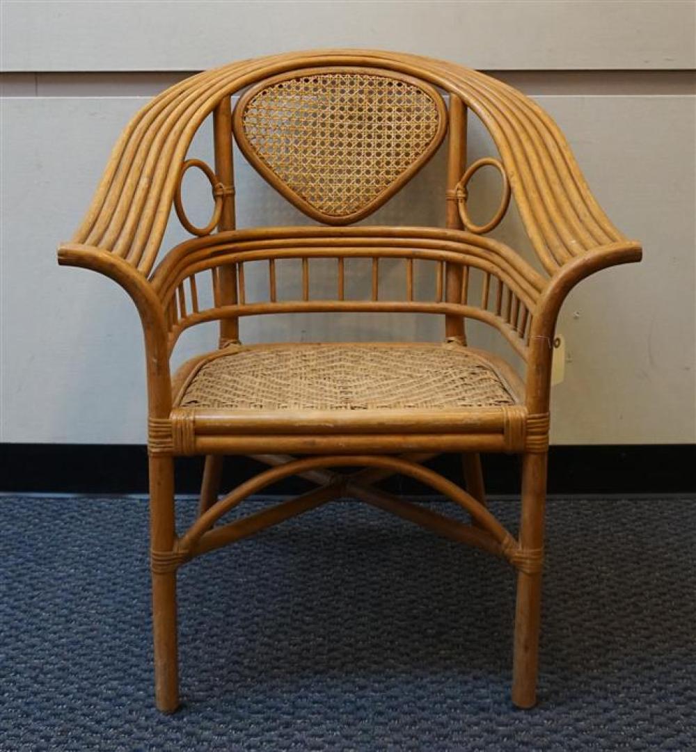 RATTAN AND WOVEN ARMCHAIRRattan and