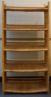 RATTAN BOOKSHELF, 60 X 29 1/2