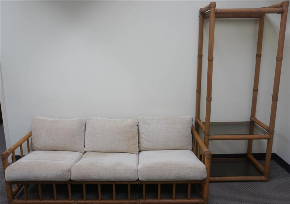 RATTAN FRAME LOOSE CUSHION SOFA, H: