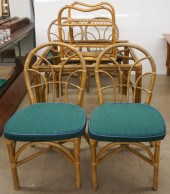 RATTAN SQUARE GLASS TOP TABLE