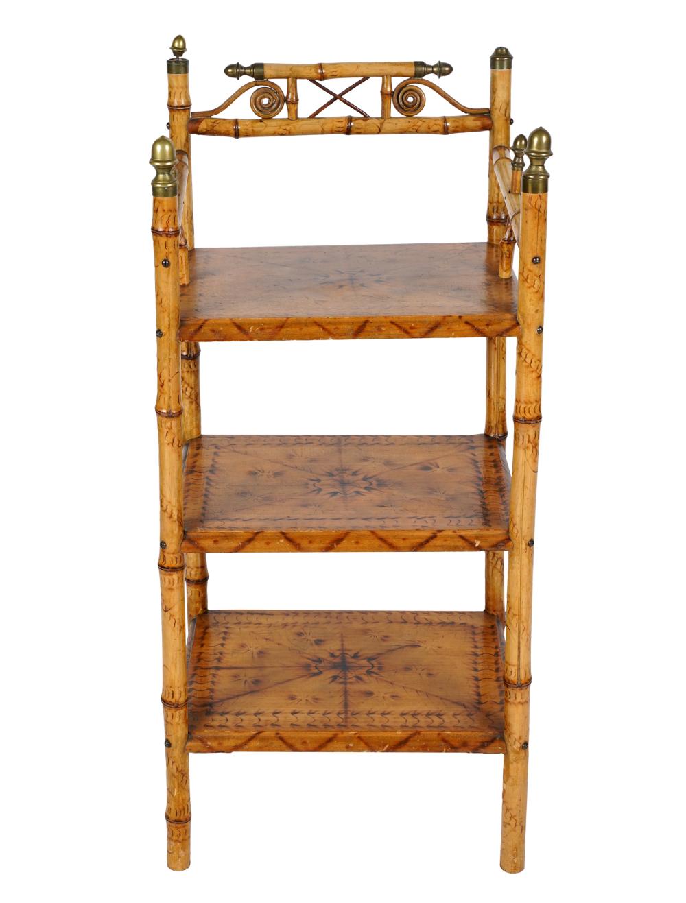 RATTAN & WOOD ETAGEREwith