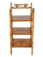RATTAN & WOOD ETAGEREwith bras