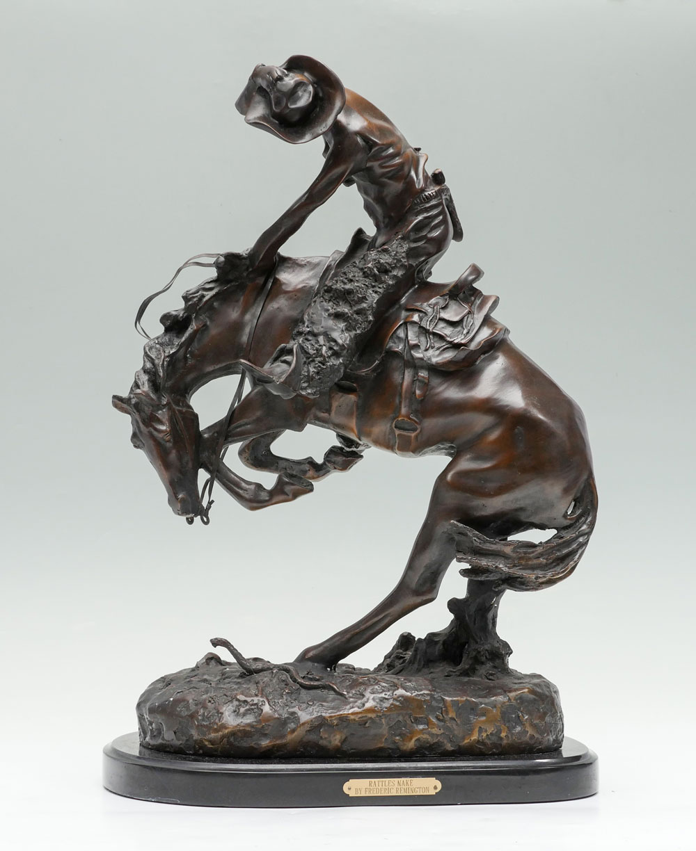 RATTLESNAKE BRONZE AFTER REMINGTON: