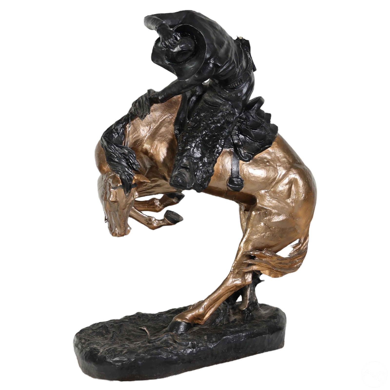 RATTLESNAKE COWBOY BRONZED STATUE