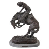 RATTLESNAKE HORSE BRONZE SCULP