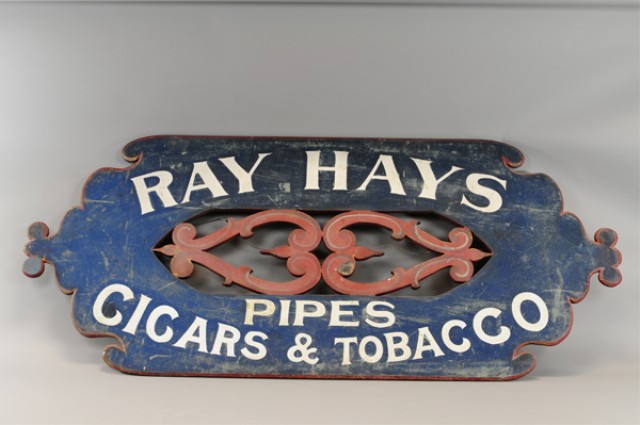 ''RAY HAYS TOBACCO'' SIGN c. 1890's
