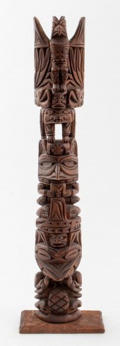 RAY WILLIAMS CARVED WOOD TOTEM