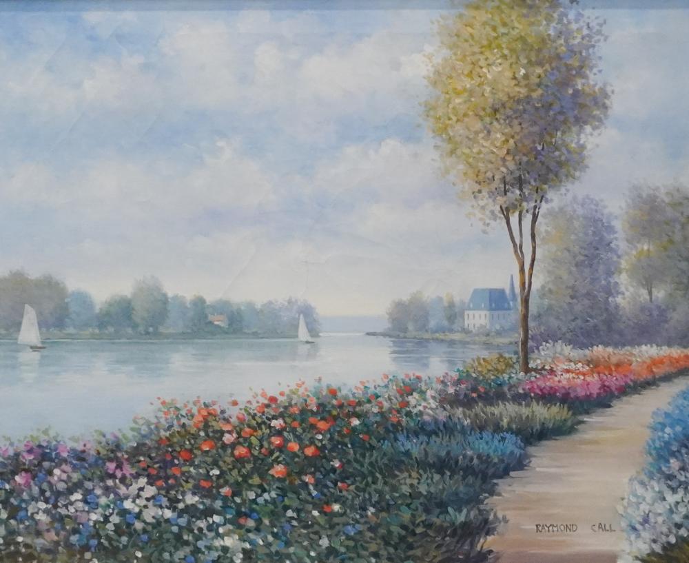 RAYMOND CALL, LAKESIDE PATH, OIL ON