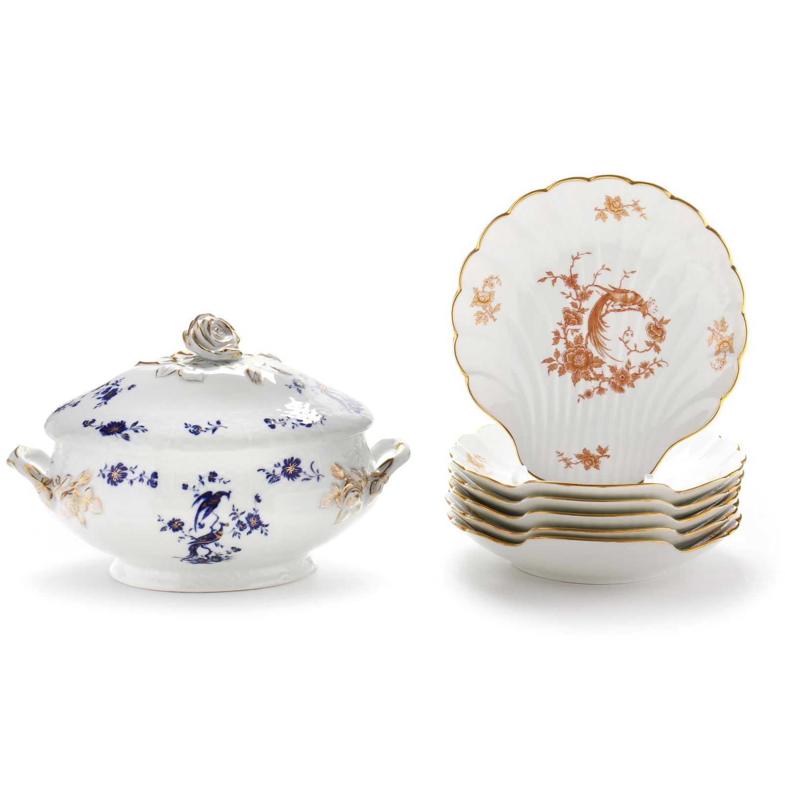 RAYNAUD CHINA TUREEN AND SIX