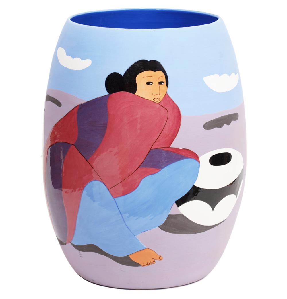 RC GORMAN CERAMIC VASE 'PATRICIA'RC