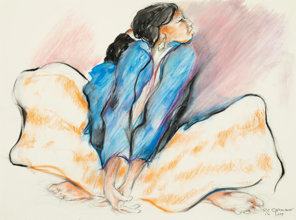 R.C. GORMAN, KNEELING WOMAN,