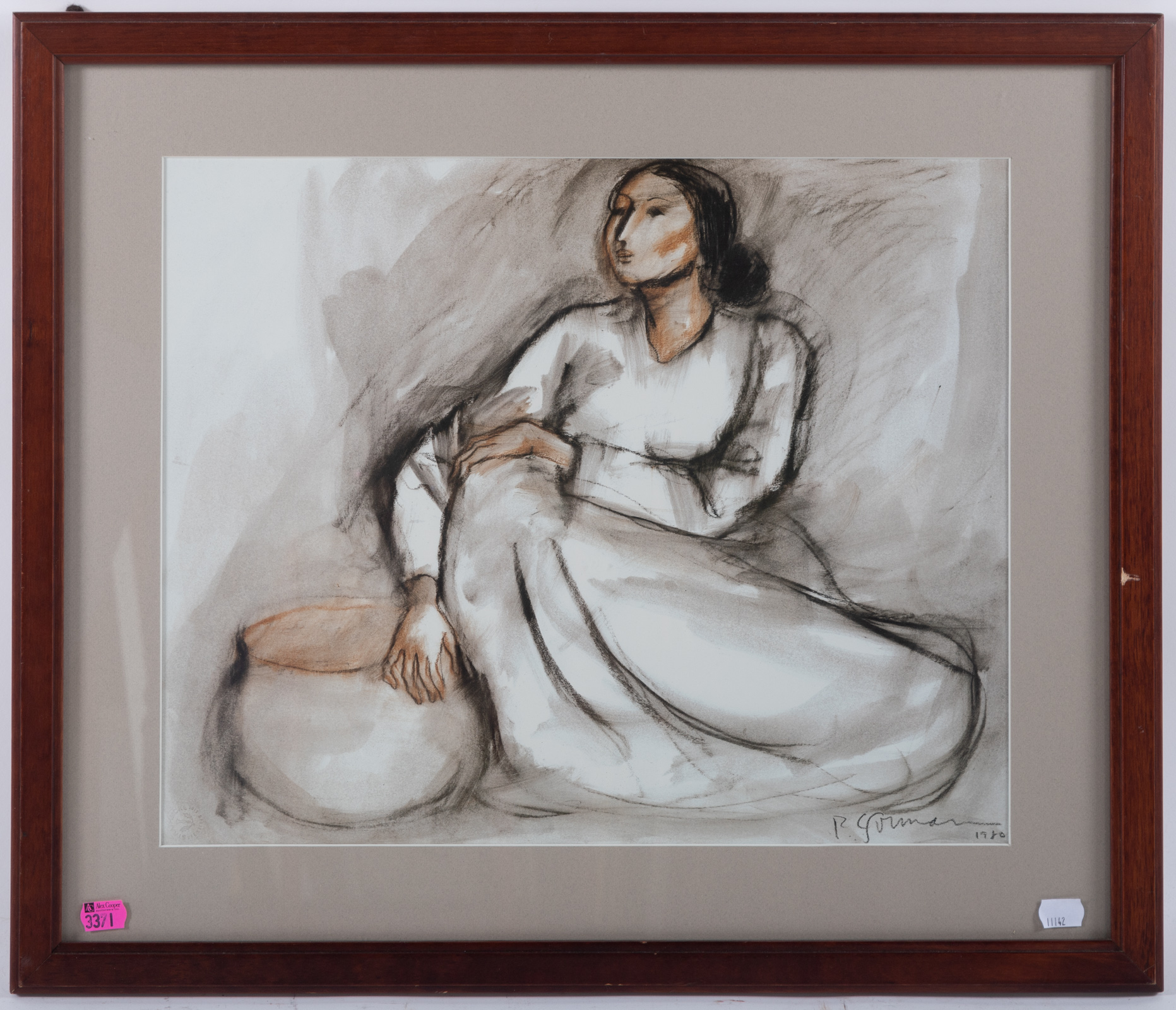 RC GORMAN. SEATED WOMAN, LITHOGRAPH