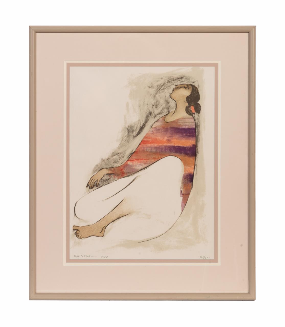 R.C. GORMAN, "SEATED WOMAN"