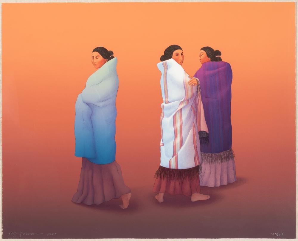 R.C. GORMAN, THREE WOMEN,