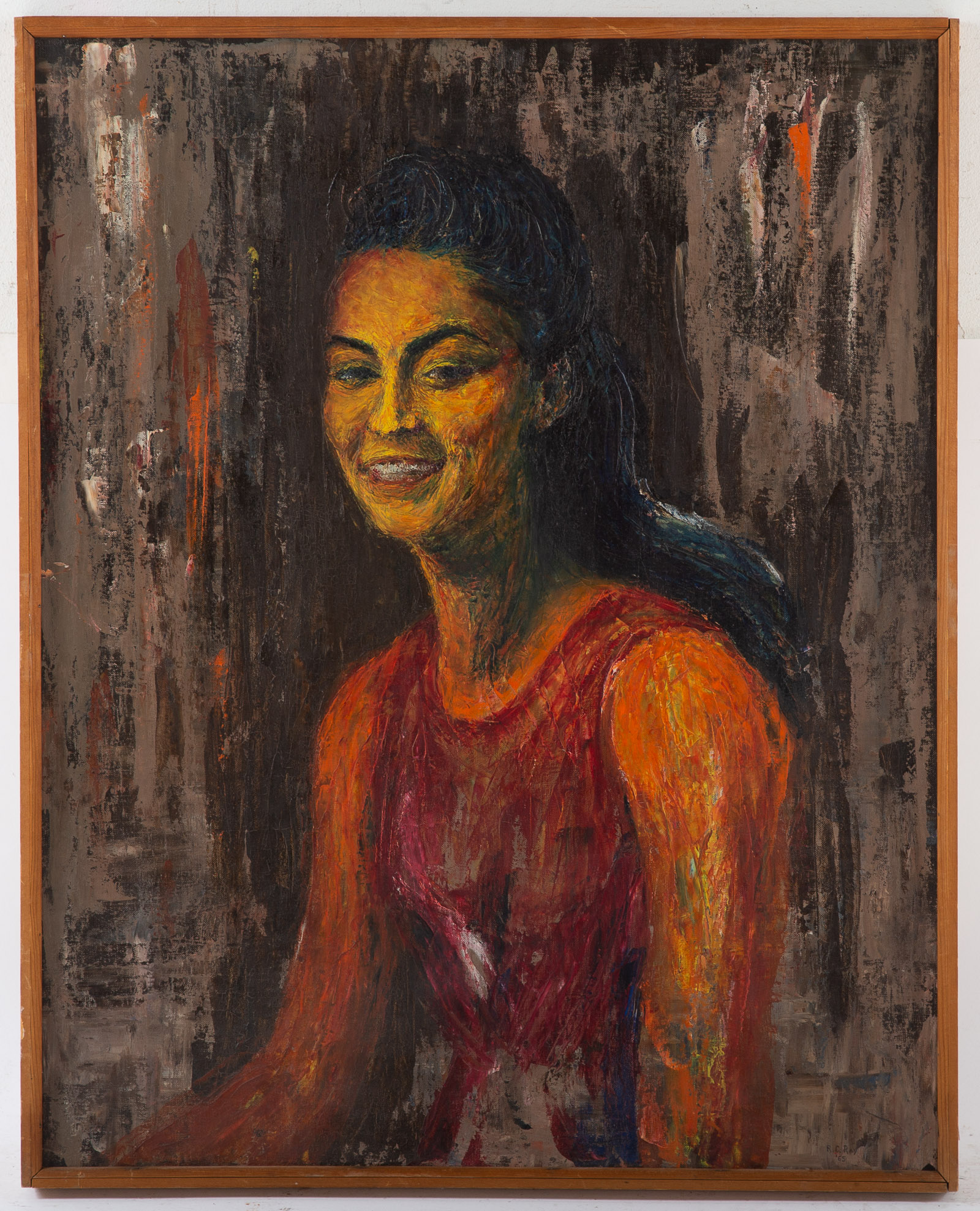 R.C. RAY. PORTRAIT OF A LADY, OIL