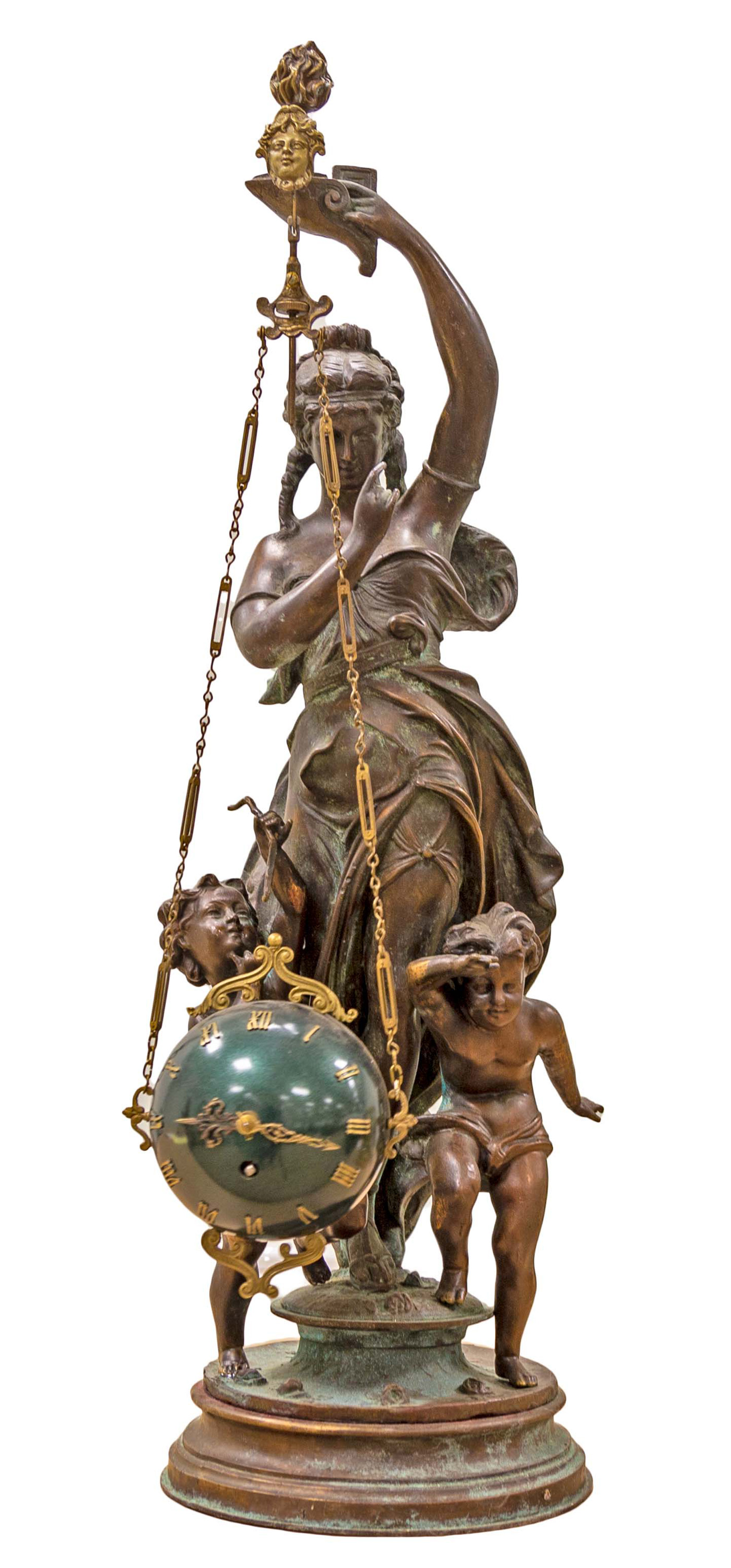 RE-ISSUE SWINGING ARM FIGURAL CLOCK