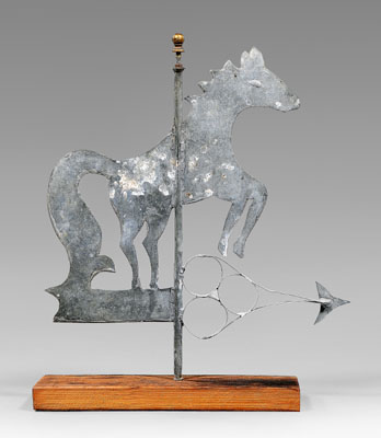 Rearing horse-form weathervane,