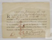 RECIEPT FOR MILITARY PROVISION