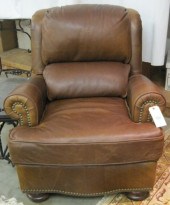 RECLINING BROWN LEATHER EASY C