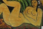 RECLINING NUDE WOMAN, PASTEL A