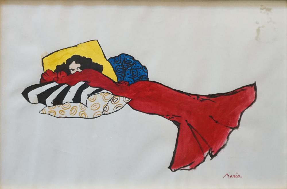 RECLINING WOMAN, SIGNED MARIA,