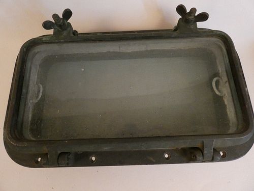 RECTANGULAR BRASS PORTHOLEOld