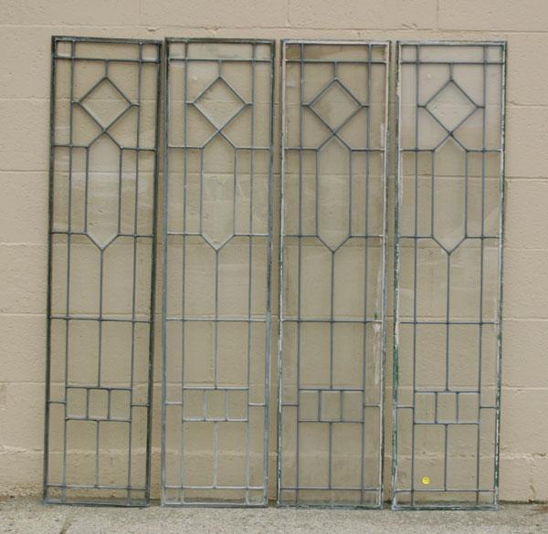 Rectangular leaded beveled glass