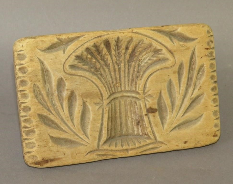 RECTANGULAR WHEAT SHEAF CARVED
