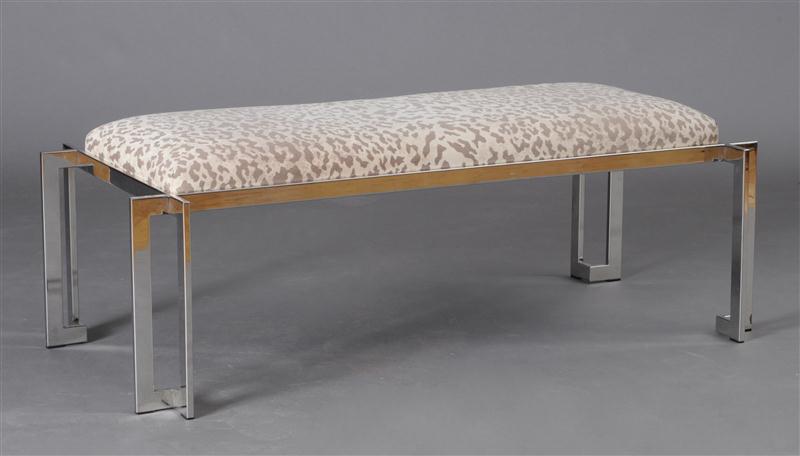 RECTILINEAR CHROME-PLATED BENCH