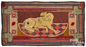 RECUMBENT DOG HOOKED RUG, EARL