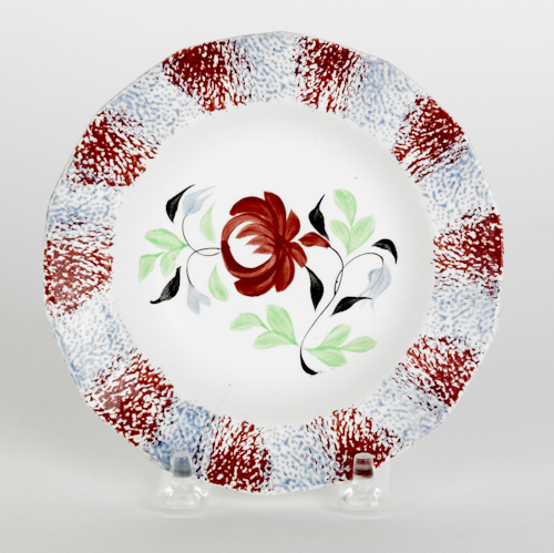 Red and blue rainbow spatter