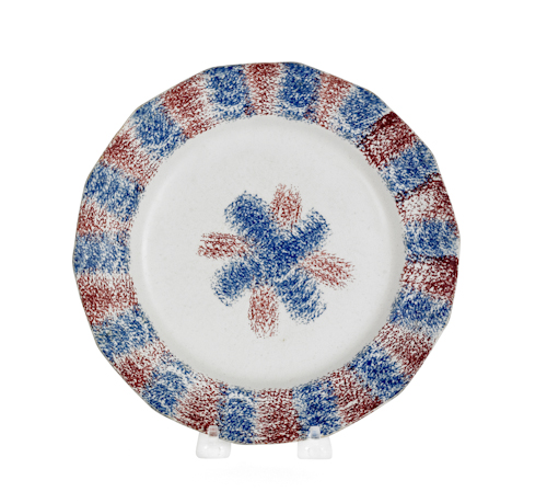 Red and blue rainbow spatter