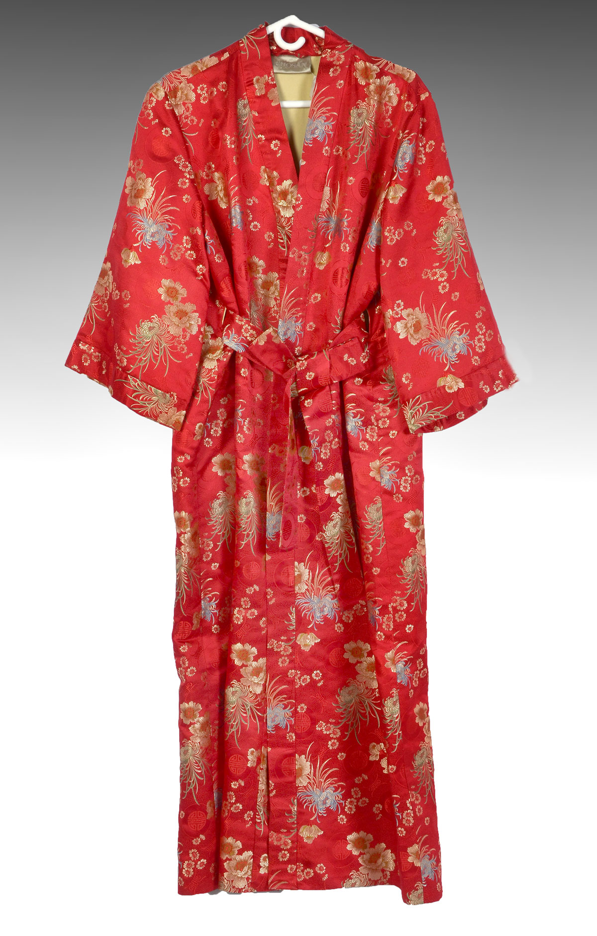 RED AND GOLD CHINESE ROBE: Red