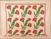 RED AND GREEN APPLIQUE PATCHWO