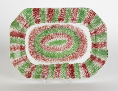 Red and green rainbow spatter